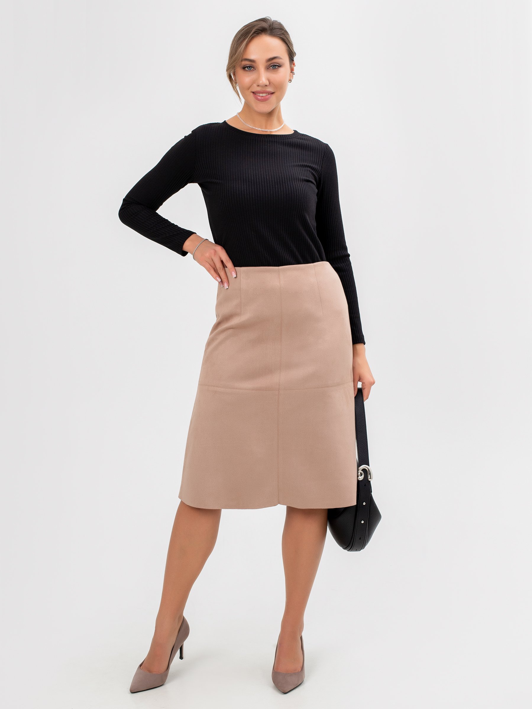 Юбка из замши песочная Юбка из замши песочная