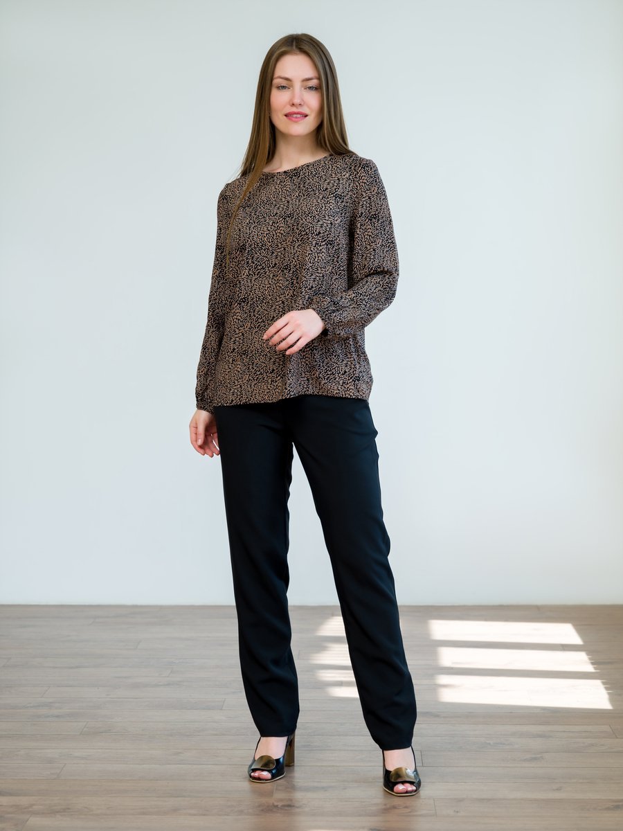 Брюки классика с эластичным поясом синие