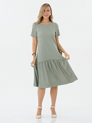 Платье летнее с ярусами зелёное  Платье летнее с ярусами зелёное